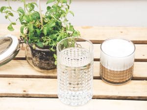 Wasser trinken Wasserglas Bad Meinberger Sprudel Mineralwasser JuYogi Blog Tipps
